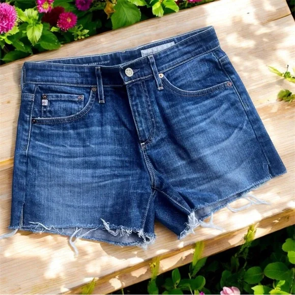 AG ADRIANO GOLDSCHMIED HaileyCutt Off EX Boyfriend Denim Shorts